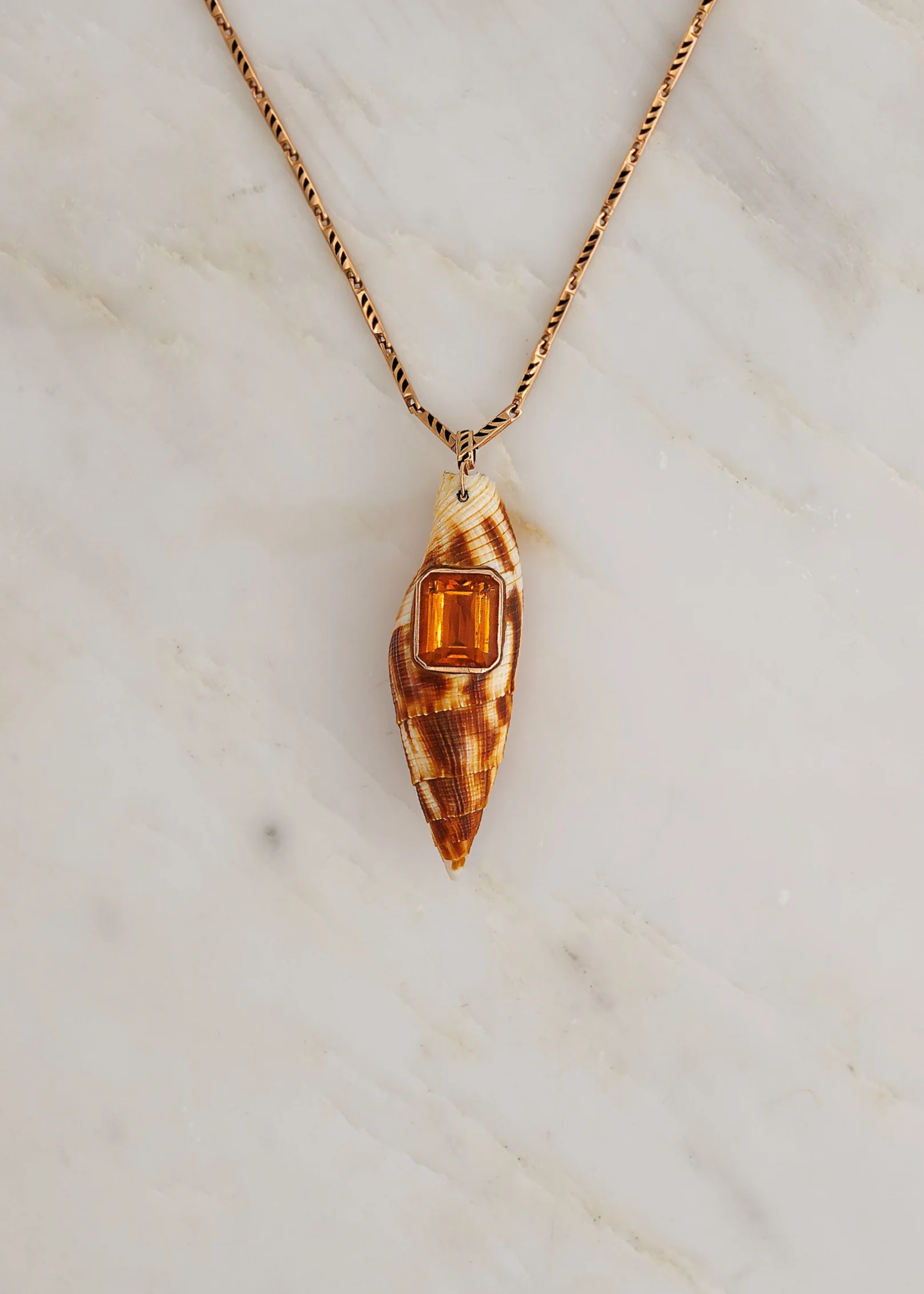 Large Natural Shell with Citrine - Image 3