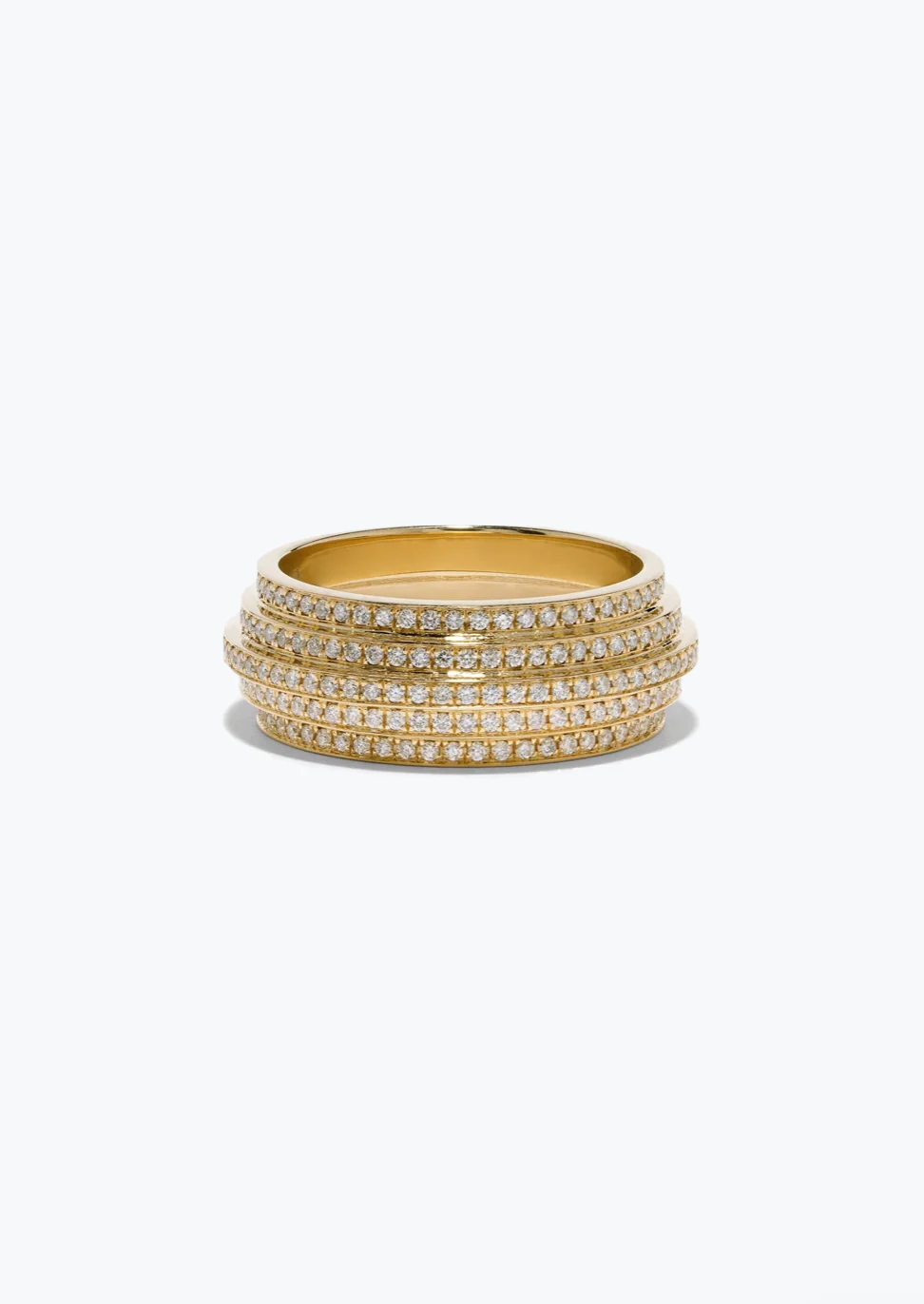 5-Tier Staircase Pave Diamond Ring