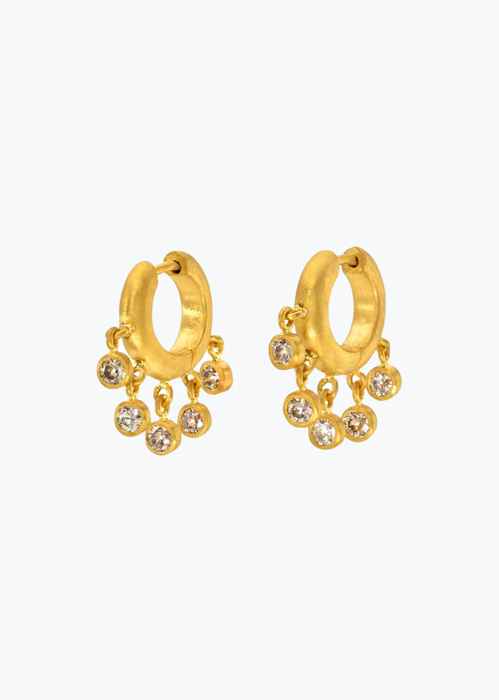 8mm Champagne Diamond Veil Signature Hoops