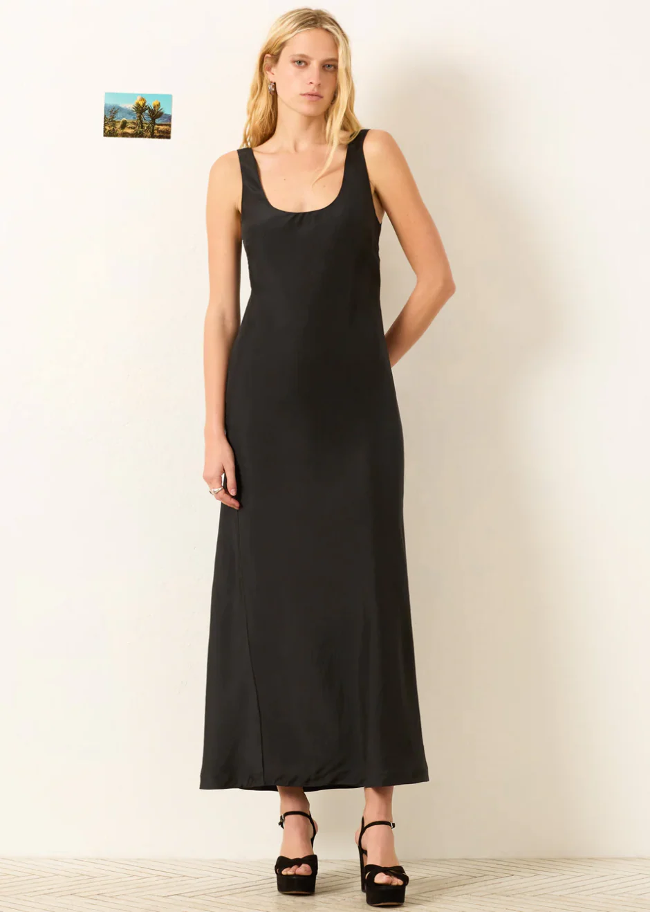 Adele Noir Silk Dress