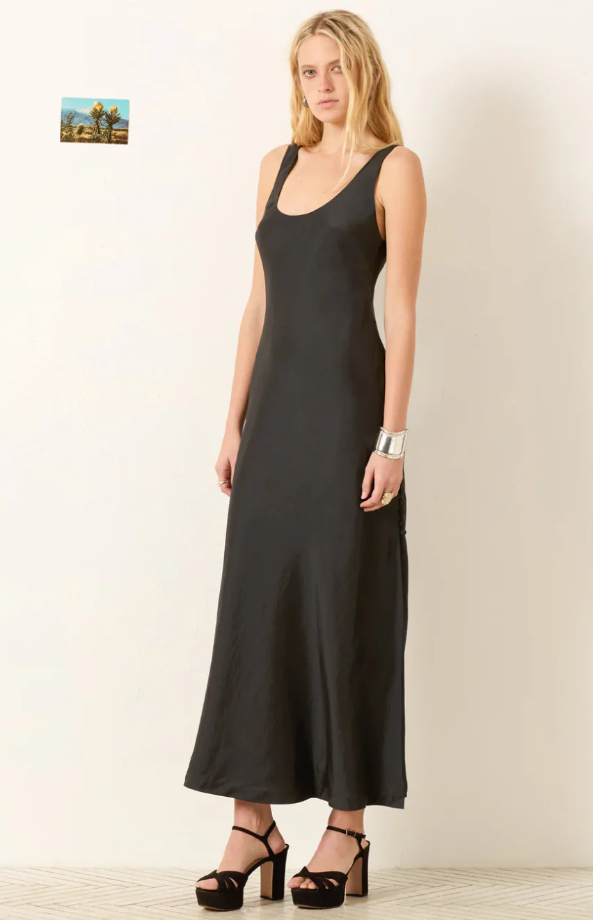 Adele Noir Silk Dress - Image 3