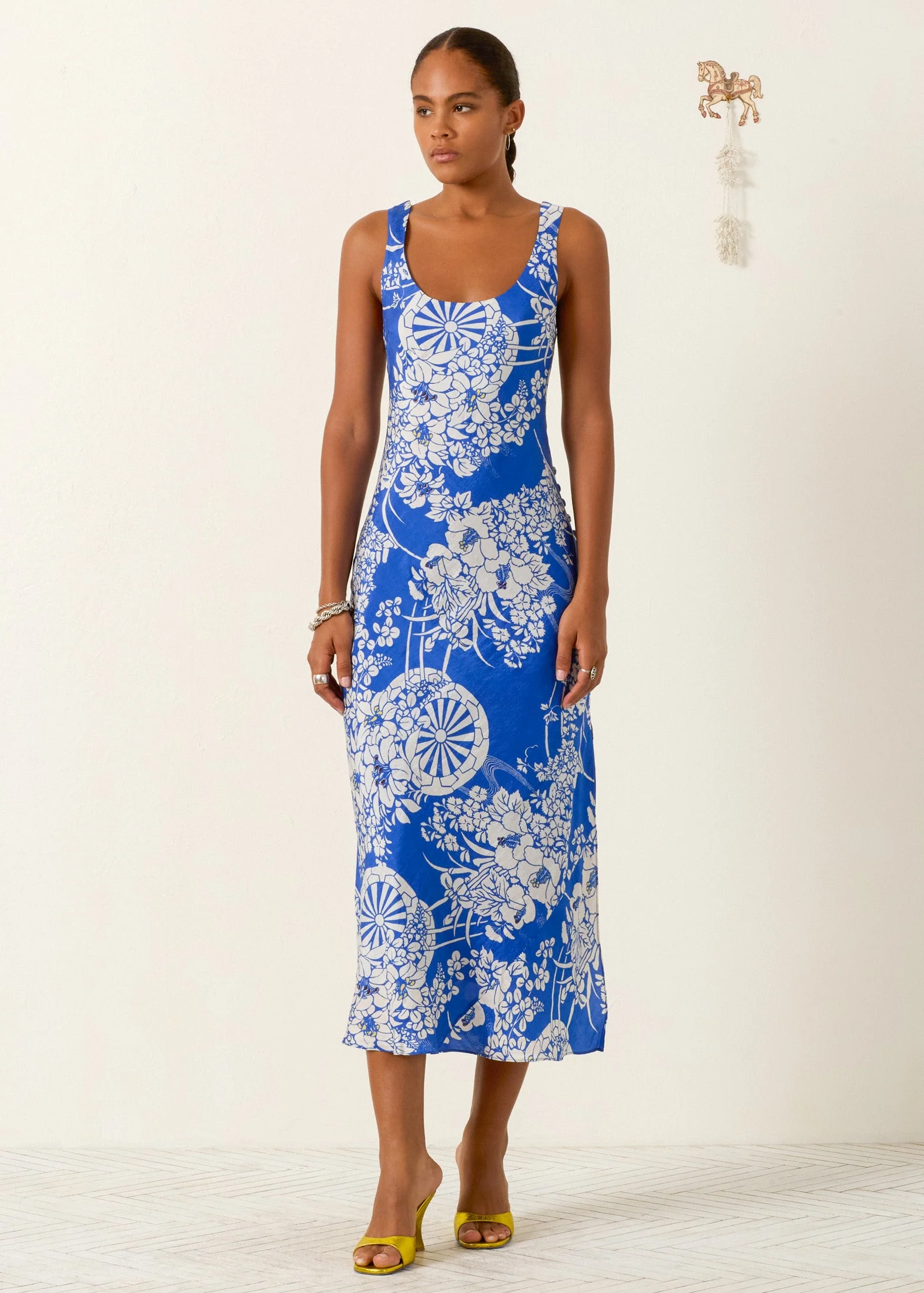 Adele Royal Spoke Silk Dress