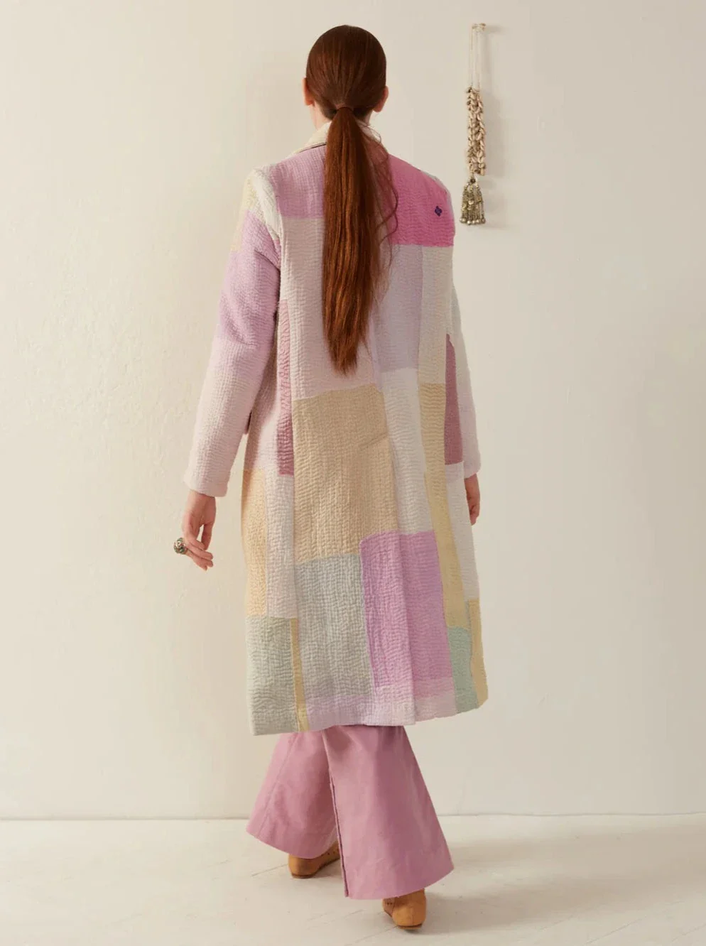 Officer Pastel Patchwork Kantha Coat - Image 2