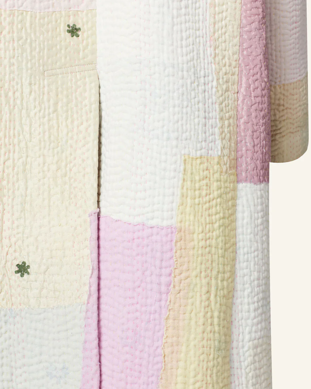 Officer Pastel Patchwork Kantha Coat - Image 3