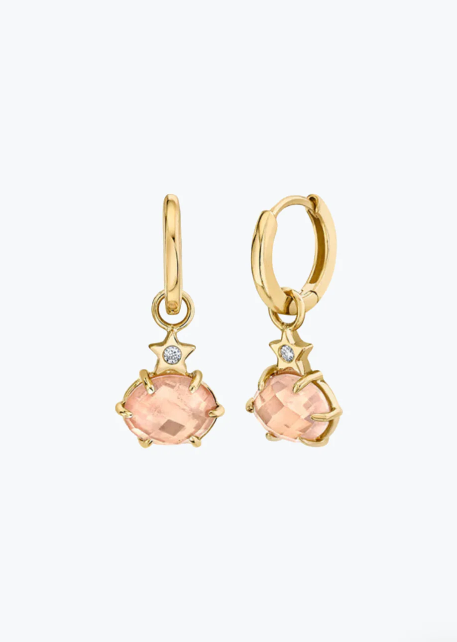 Mini Cosmo Hoop Earrings with Morganite