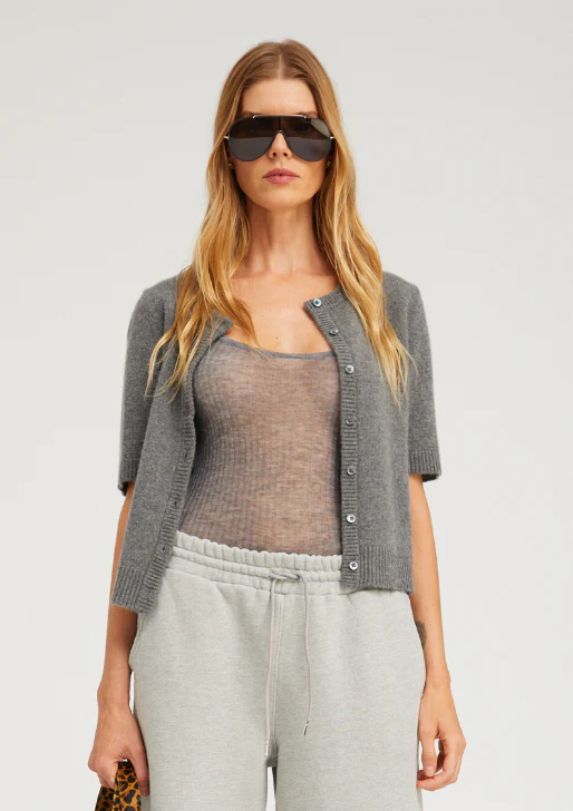 Cashmere Anita Cardigan in Grey - Image 2