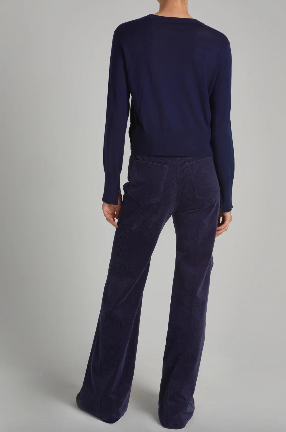 Aron Corduroy Flared Pants in Navy - Image 2
