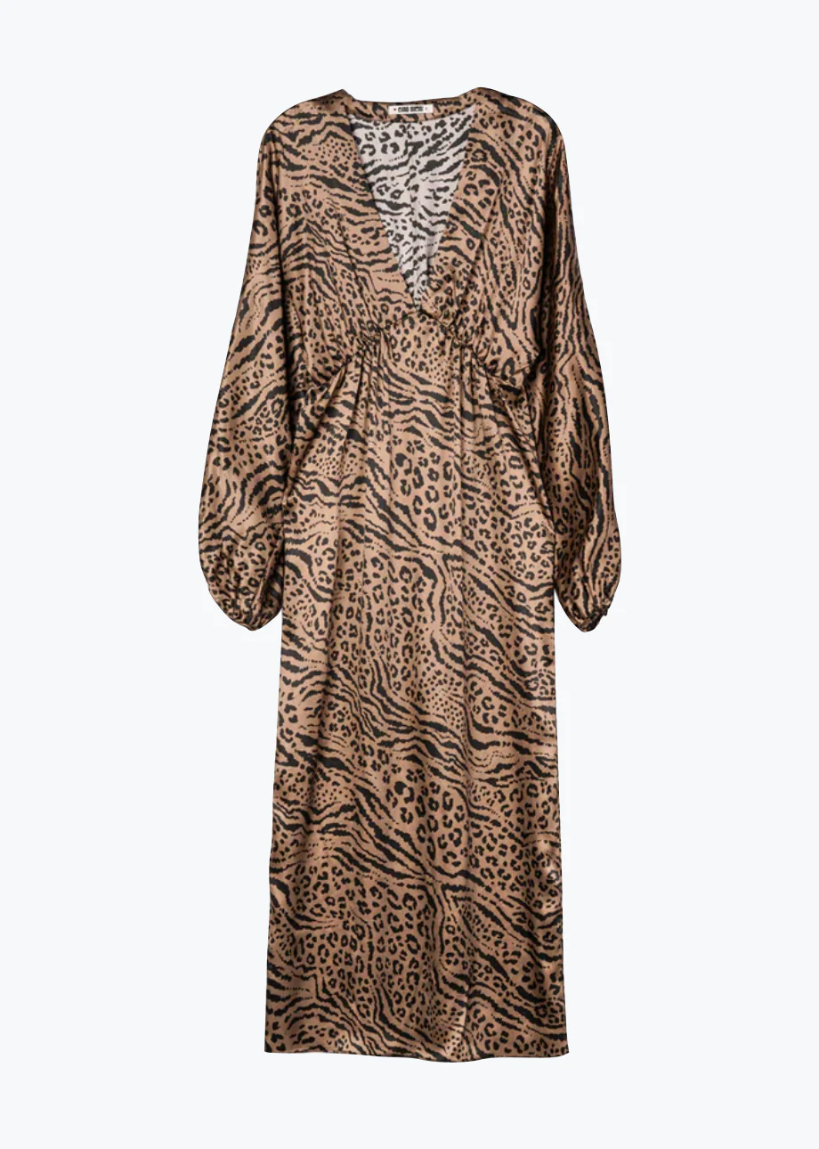 Asta Dress in Leopard Silk