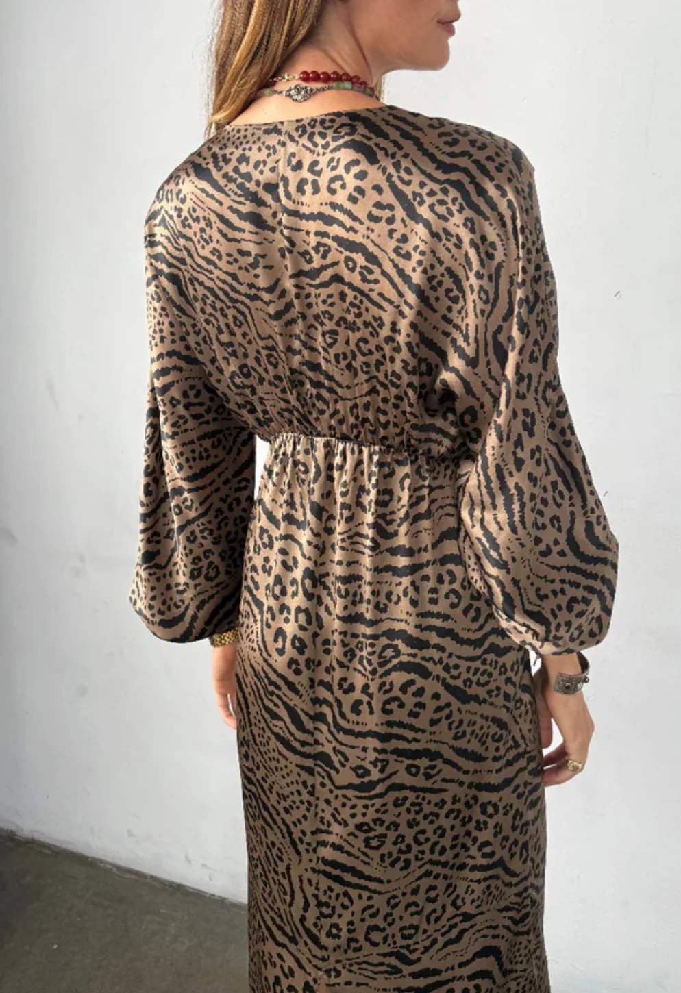 Asta Dress in Leopard Silk - Image 3