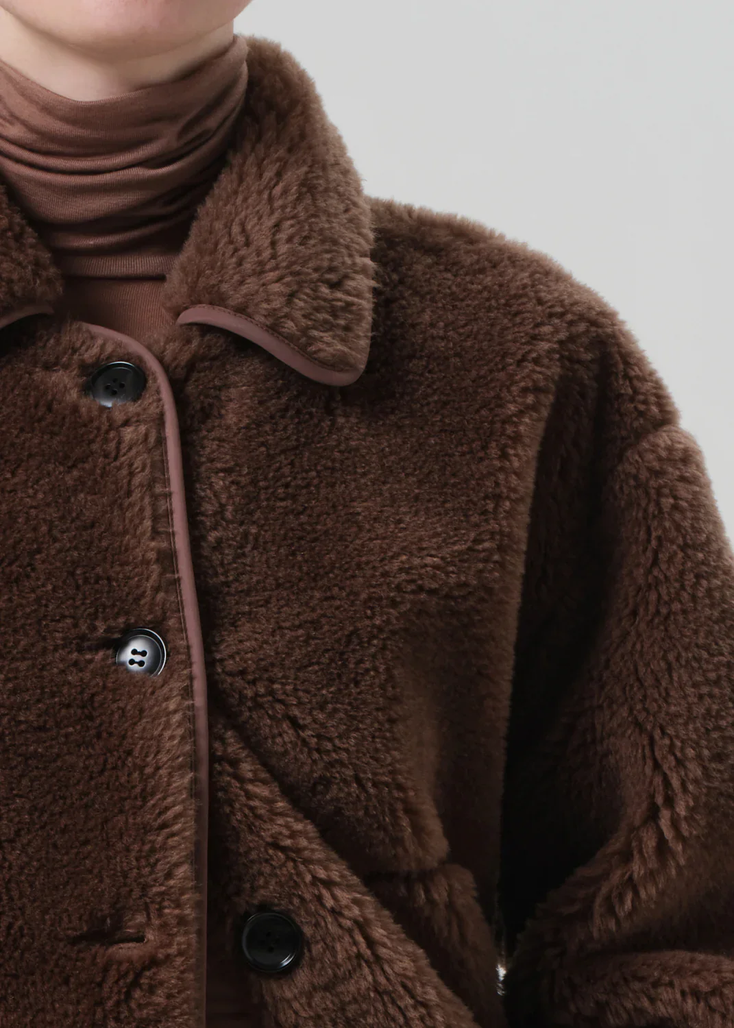 Astrid Sherpa Jacket in Warm Tan - Image 4