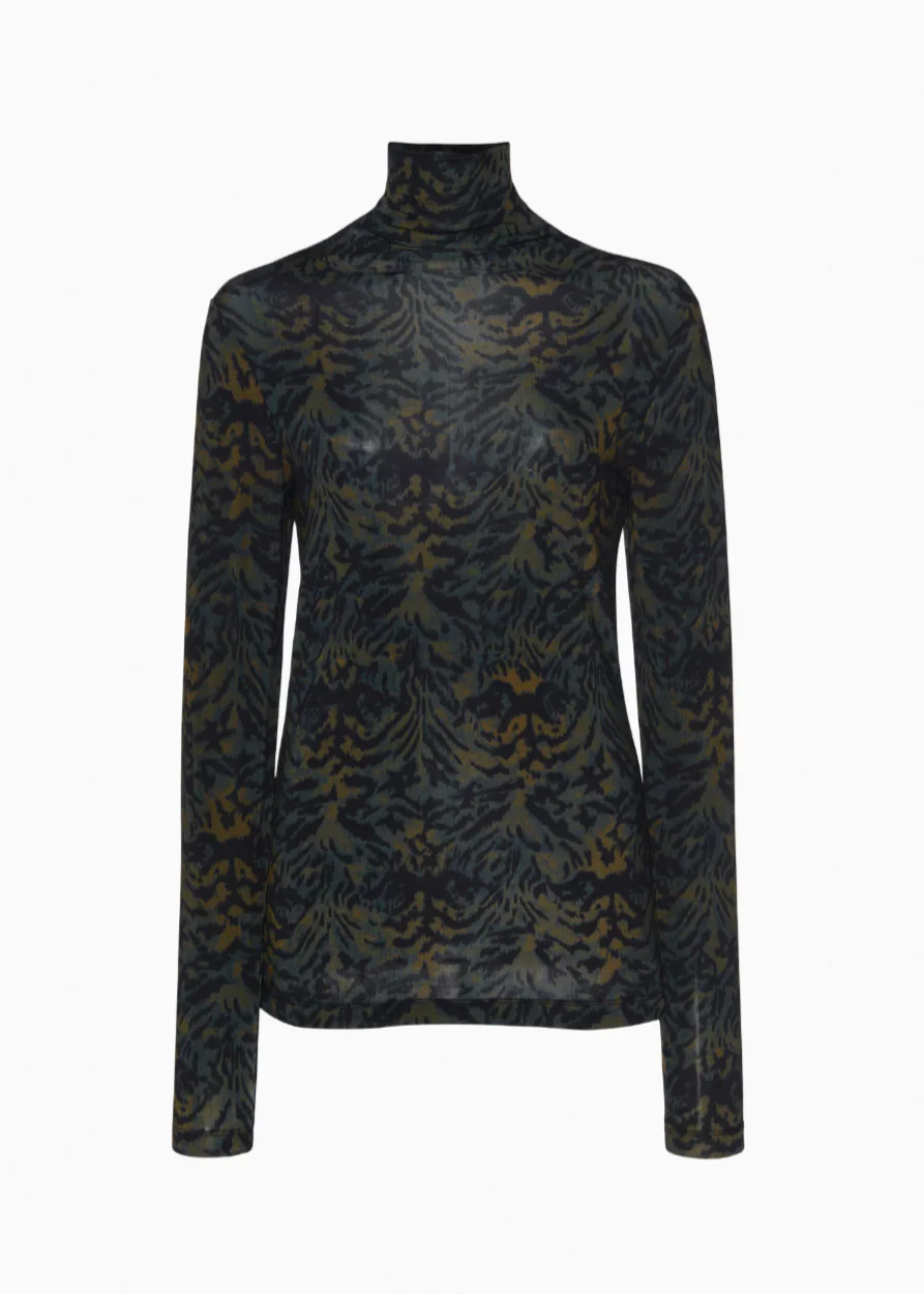 Aurelia Jersey Turtleneck in Desert Jasper