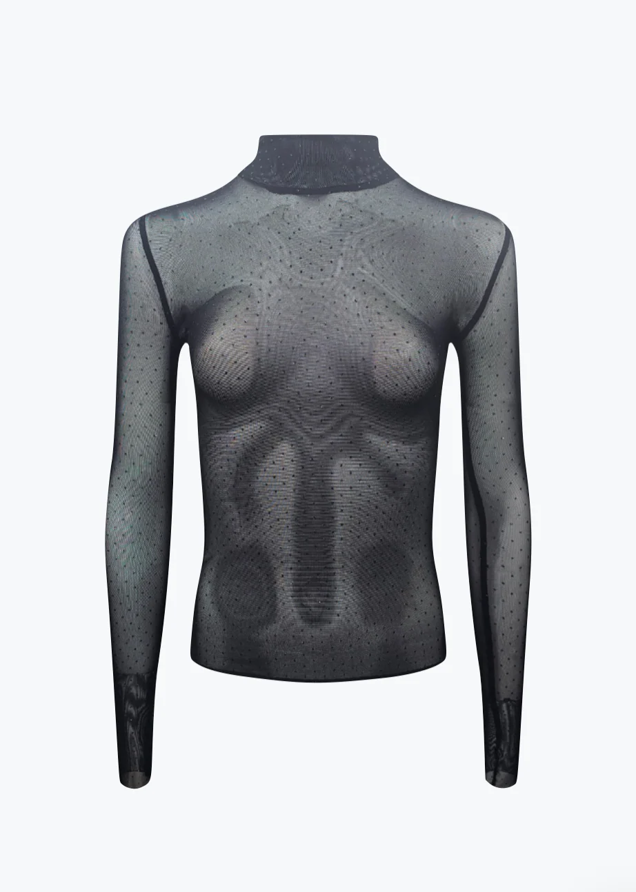 Ayla Long Sleeve Tulle Top