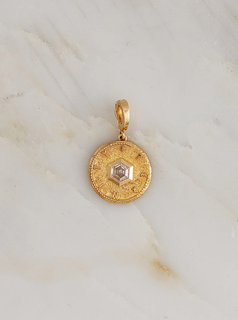 Eternity Hexagon Diamond Small Coin Charm