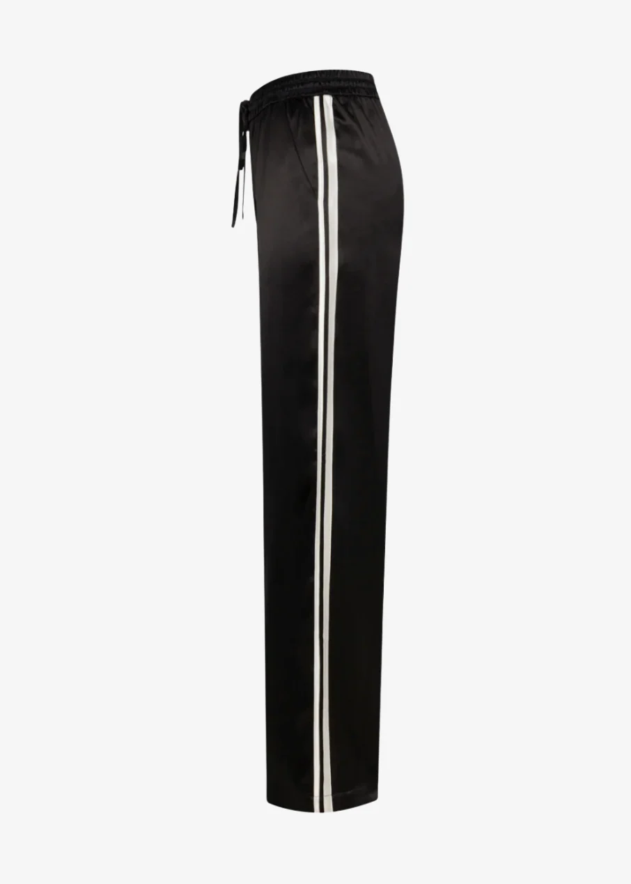 Baggy Athletic Silk Pants in Black - Image 2