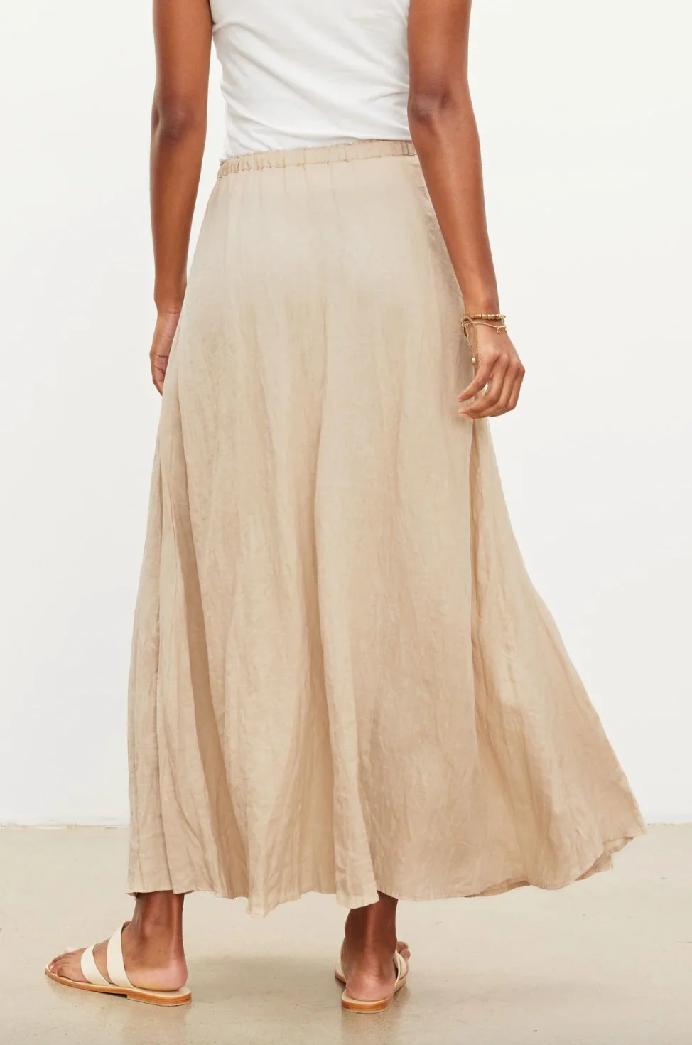 Bailey Linen Skirt in Biscuit - Image 3