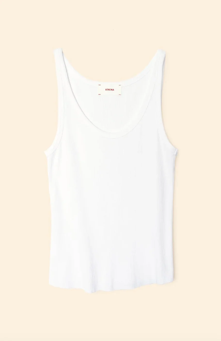 Beck Fine Rib Tank Top in White