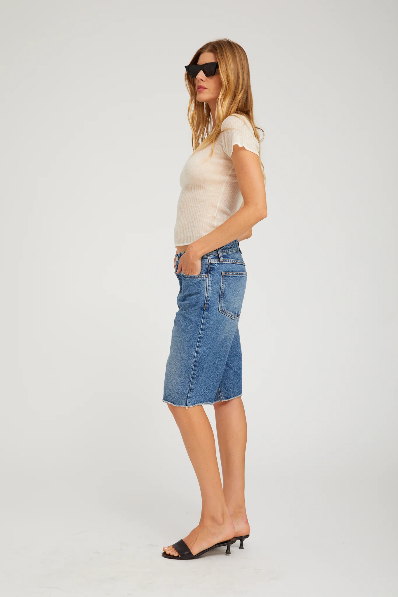 Denim Bermuda Shorts - Image 4