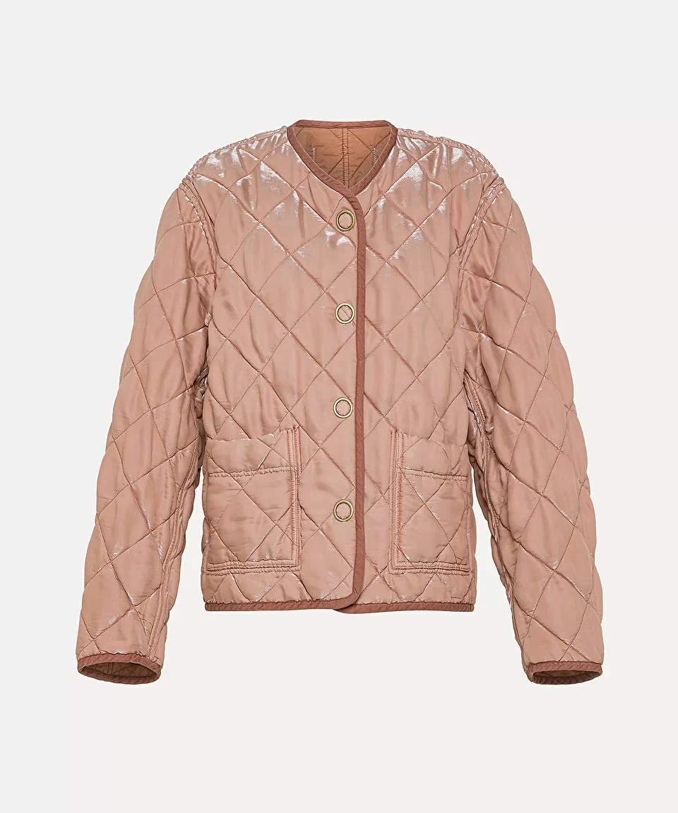 Bomber Jacket in Quilted “Liquid” Fabric