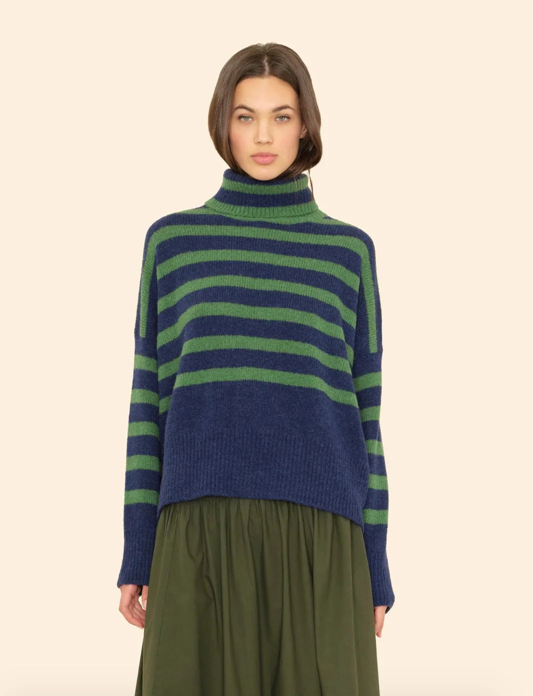 Brady Sweater in Navy Pine Stripe - Image 2