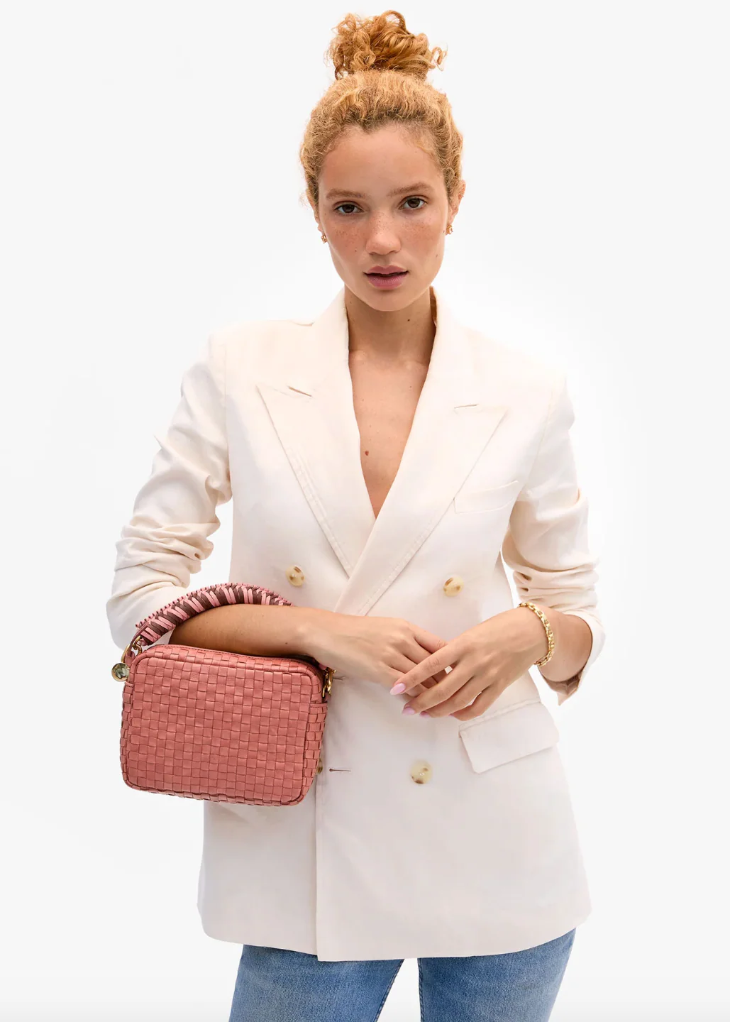 Braided Top Handle in Rose Clay & Mulberry - Image 2
