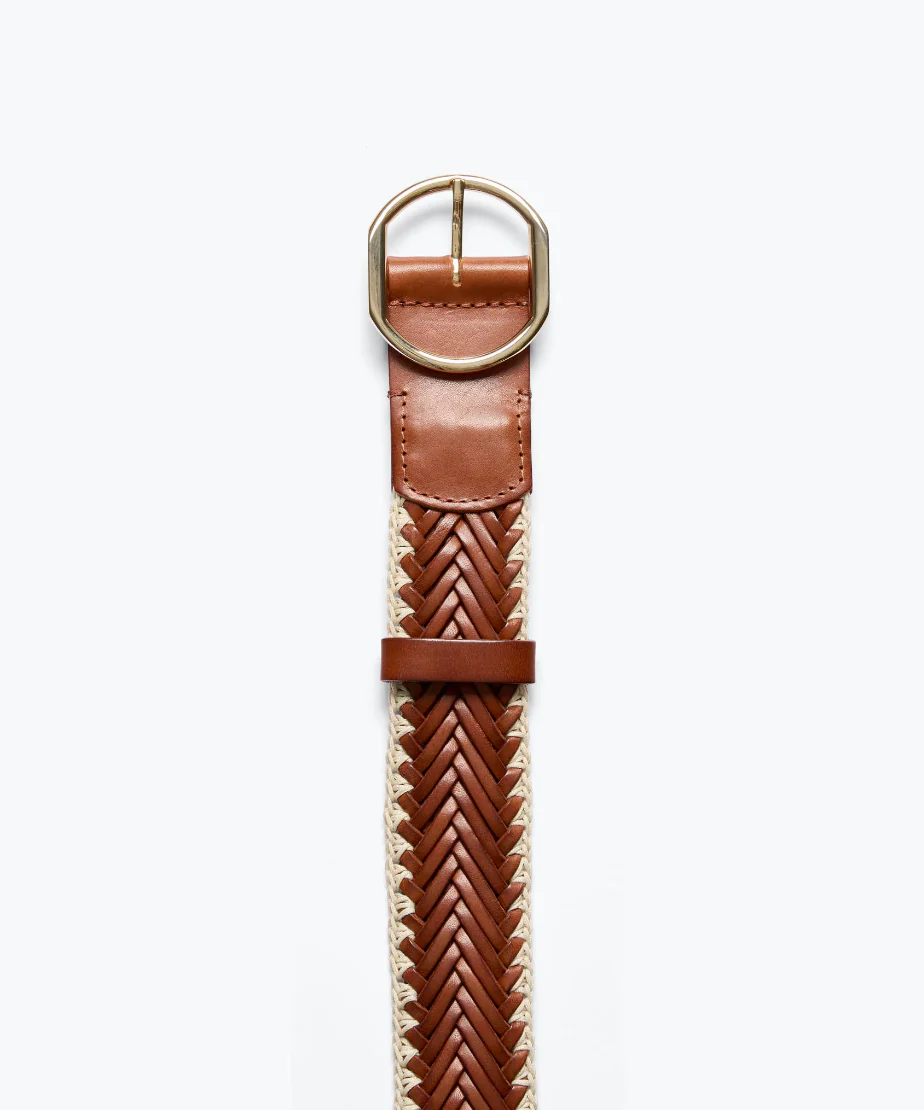 Brandy Woven Belt in Cognac - Image 2