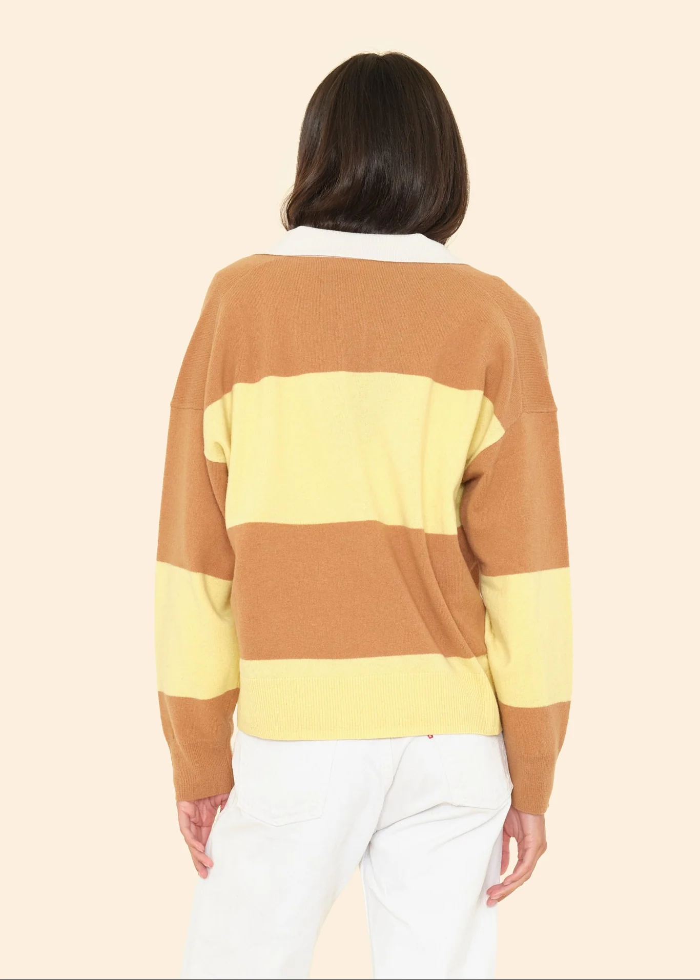 Braxton Sweater in Camel Stripe - Image 3
