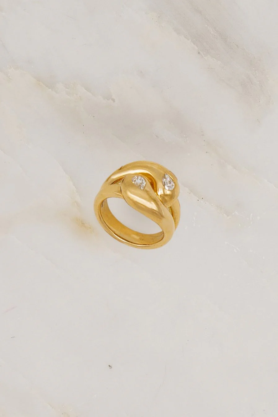 Mini Knot Ring with Diamond Pears - Image 2