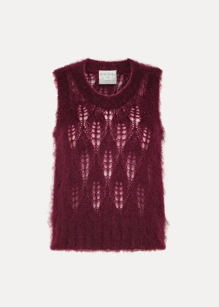 Brushed Mohair Lace Vest