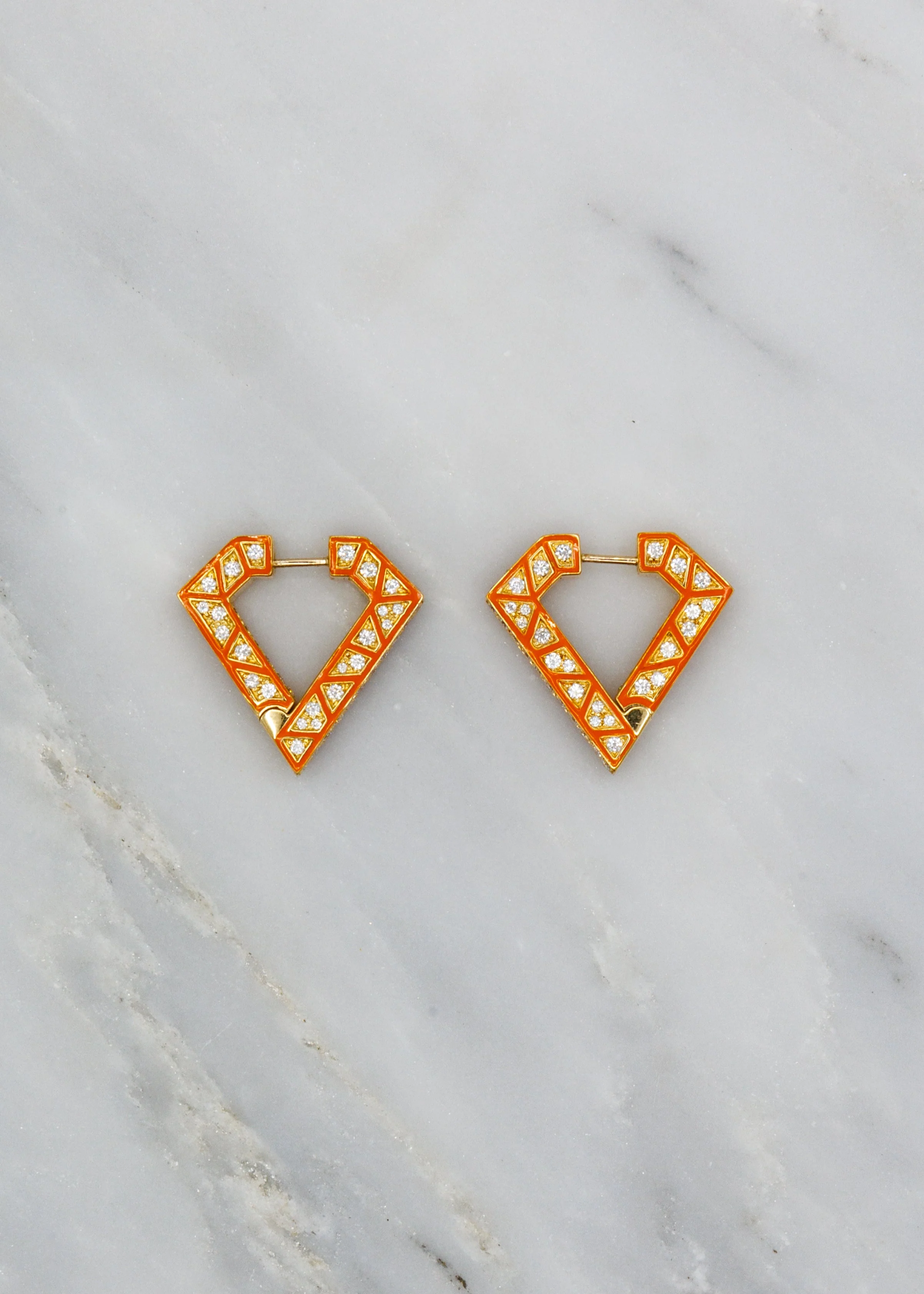 Diamond Brute Maxi Earrings in Orange