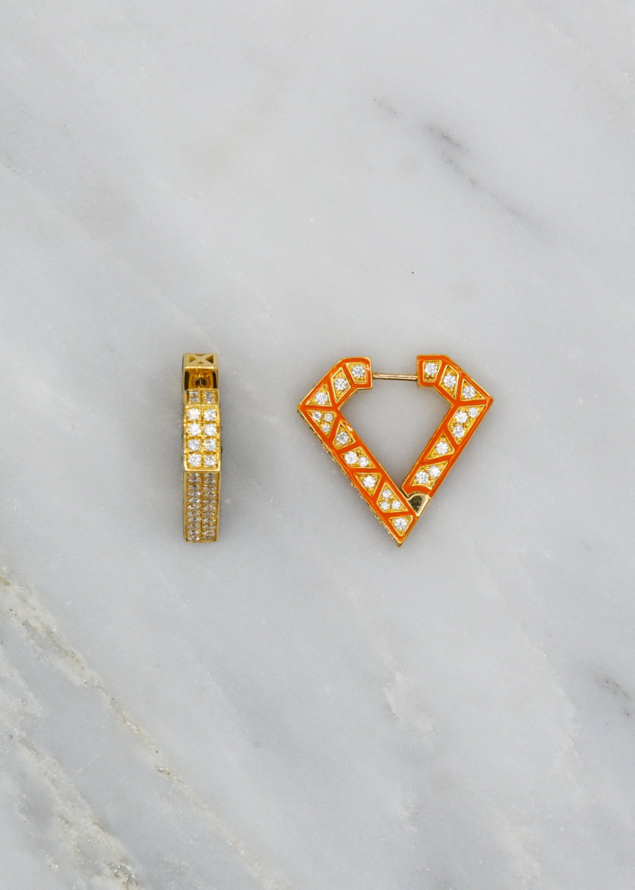 Diamond Brute Maxi Earrings in Orange - Image 3