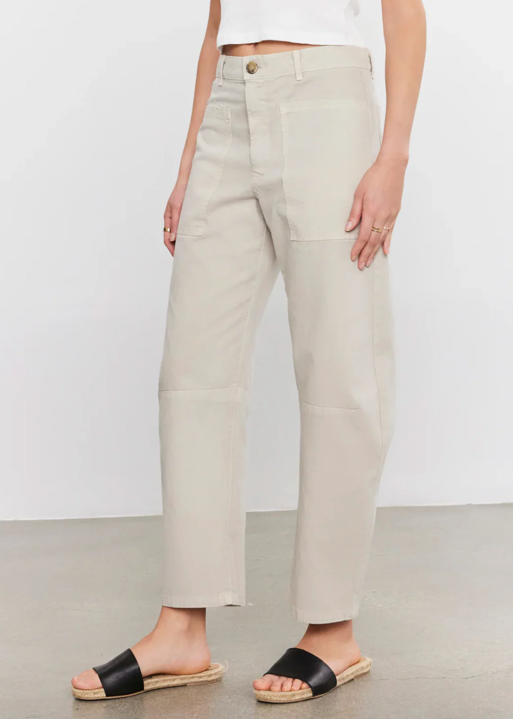 Brylie Sanded Twill Pant in Oyster