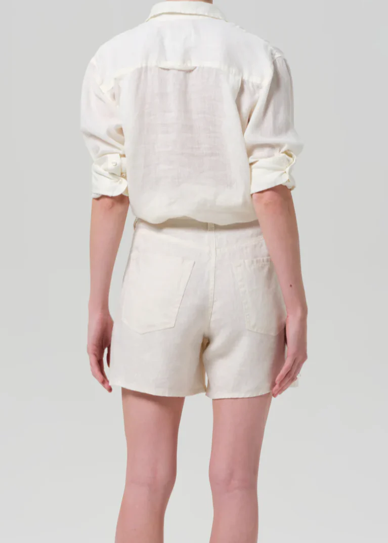 Brynn Drawstring Linen Shorts - Image 4