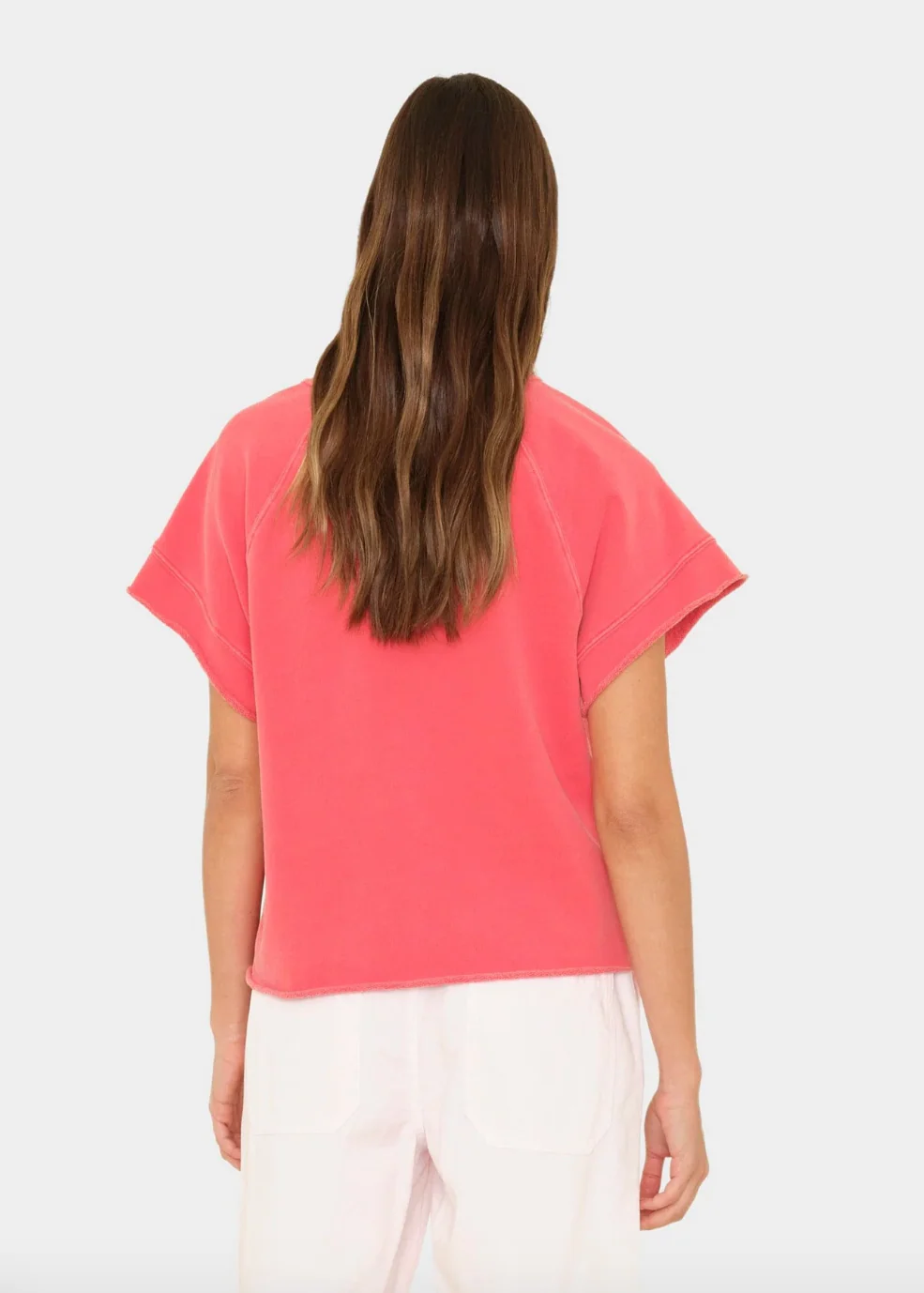 Callie Short Sleeve Sweatshirt in Vintage Red - Image 2