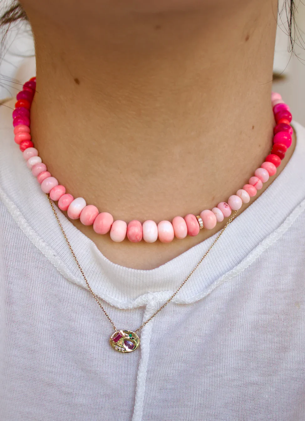 Candy Gem Necklace in Gelato Pink - Image 2