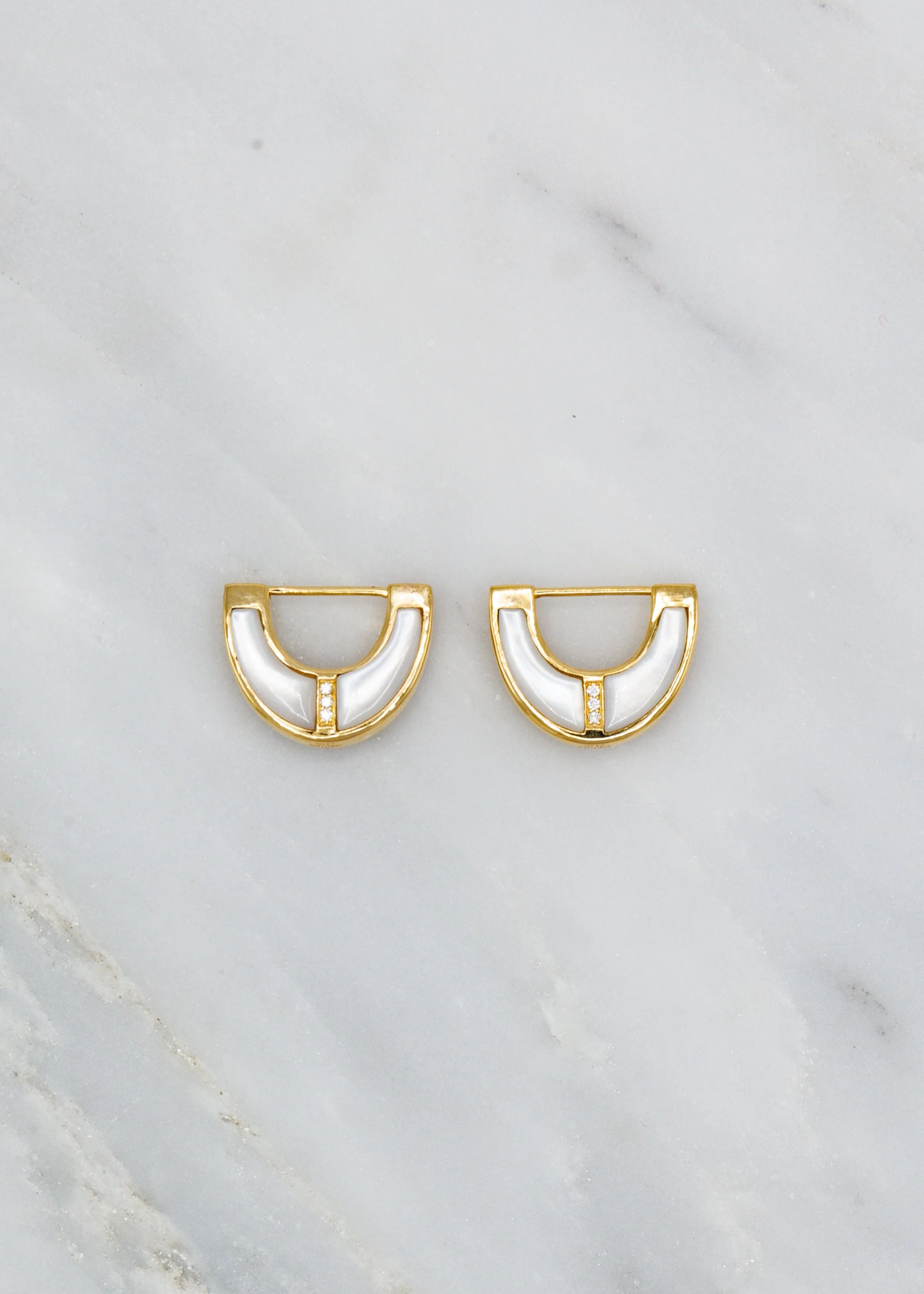 Capri Inlay Huggies with Mother of Pearl