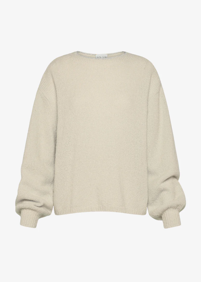Cashmere Bouclé Knit Sweater in Beurre