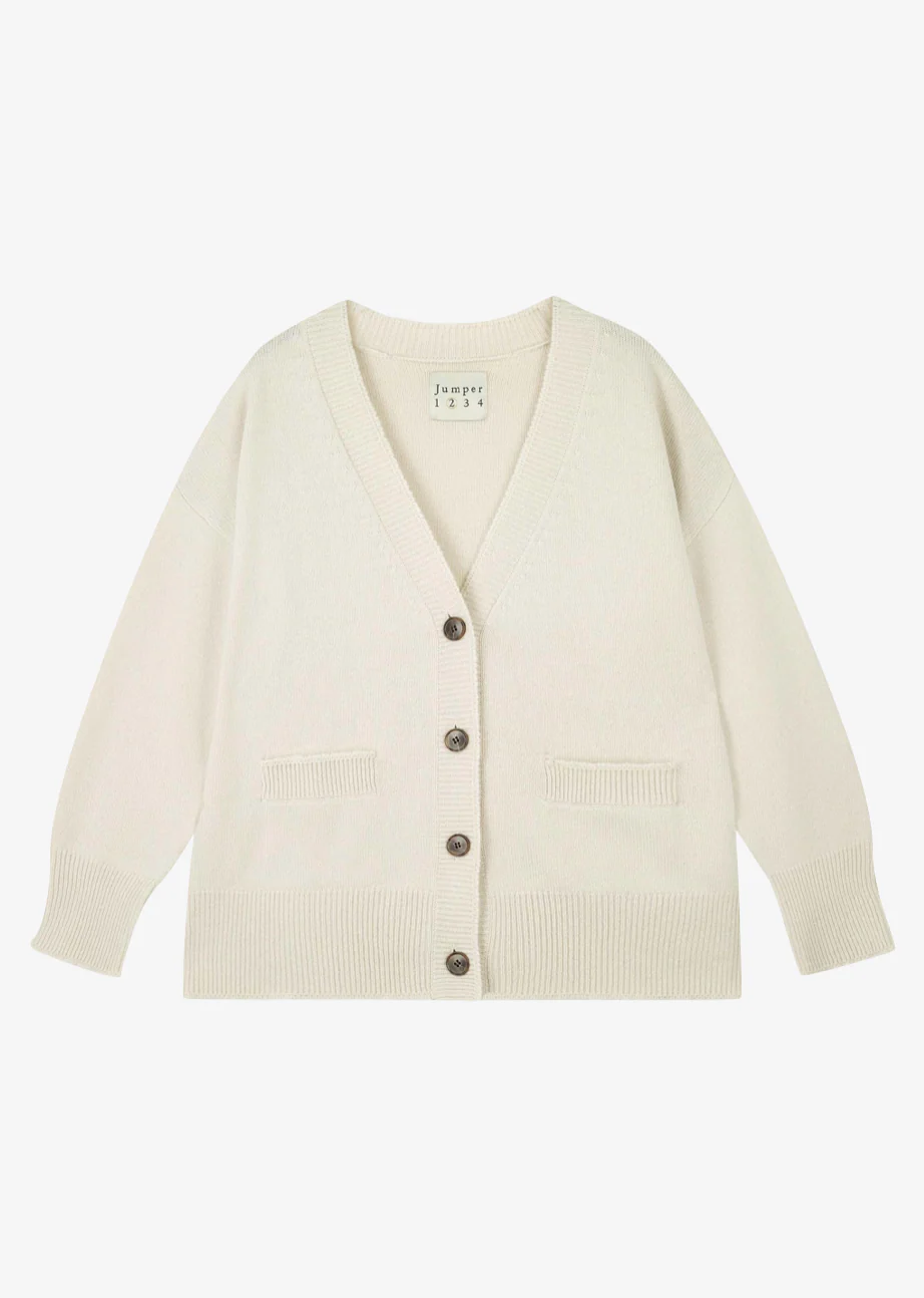 Cashmere Boyfriend Heavy Cardigan in Stone