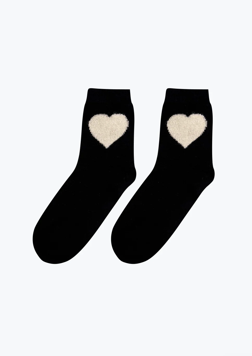 Cashmere Heart Socks in Black