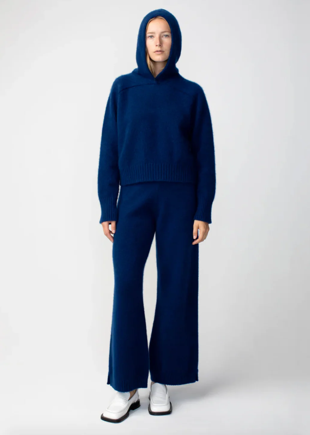 Cashmere Hoodie in Navy - Image 3