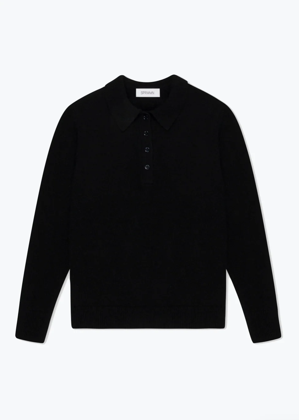 Cashmere Polo Sweater in Black