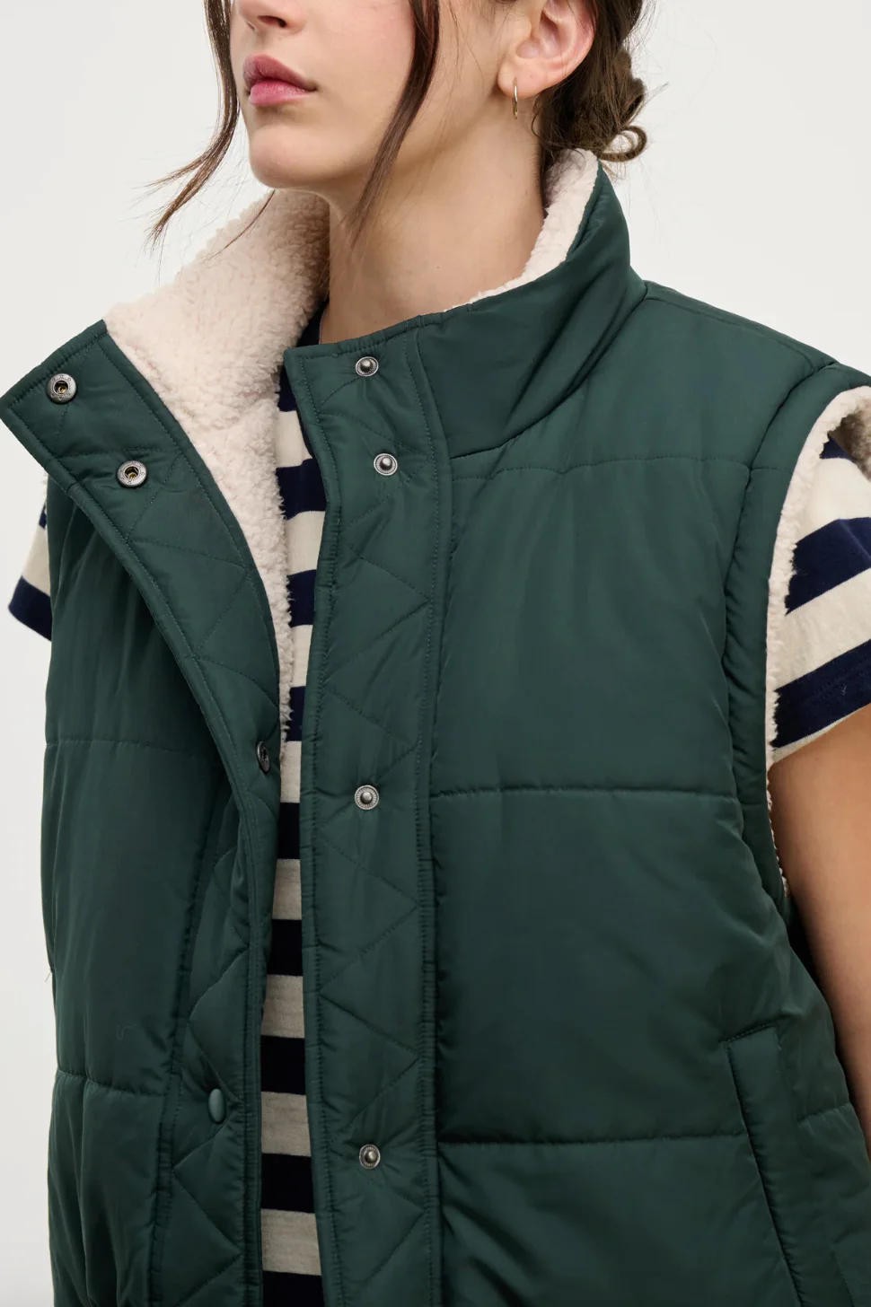 Cathy Puffy Sherpa Reversible Vest - Image 5