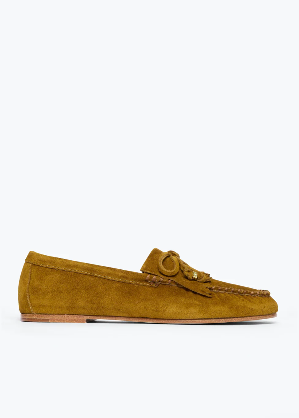 Celeste Fringe Loafer in Bog Suede