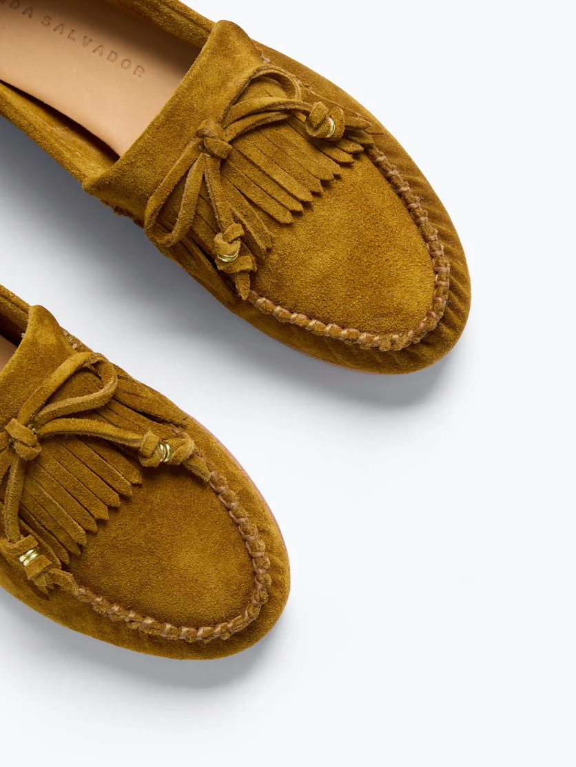 Celeste Fringe Loafer in Bog Suede - Image 5