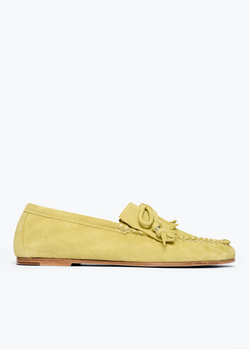 Celeste Fringe Loafer in Citrus Suede