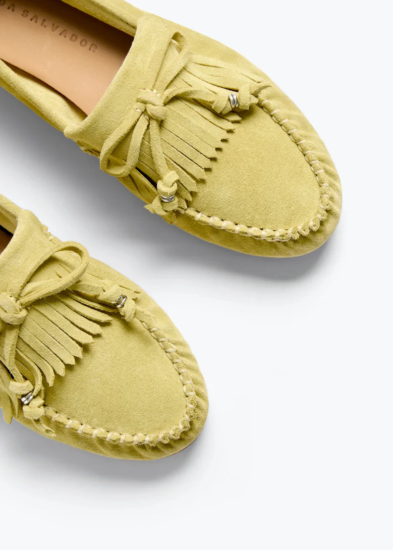 Celeste Fringe Loafer in Citrus Suede - Image 4