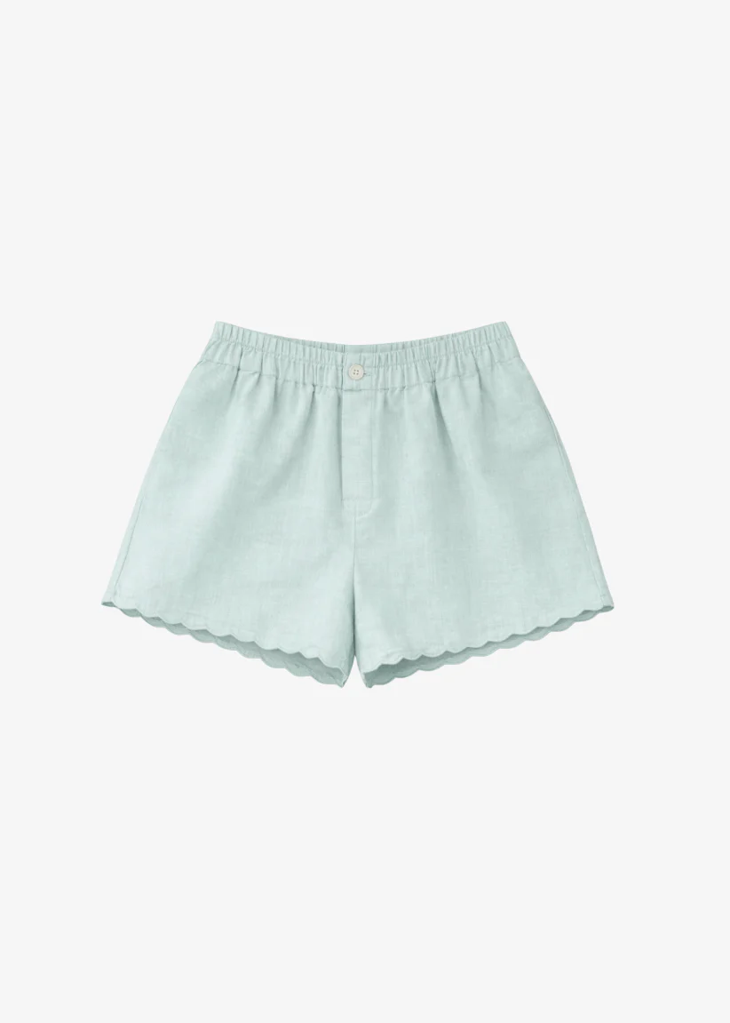 Linen Shorts with Embroidery