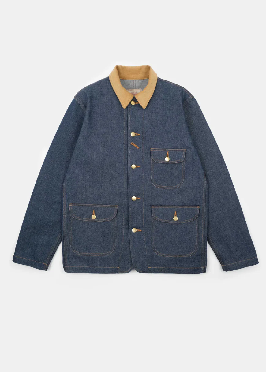 Chore Coat 2.0 in Indigo Denim & Fawn Corduroy