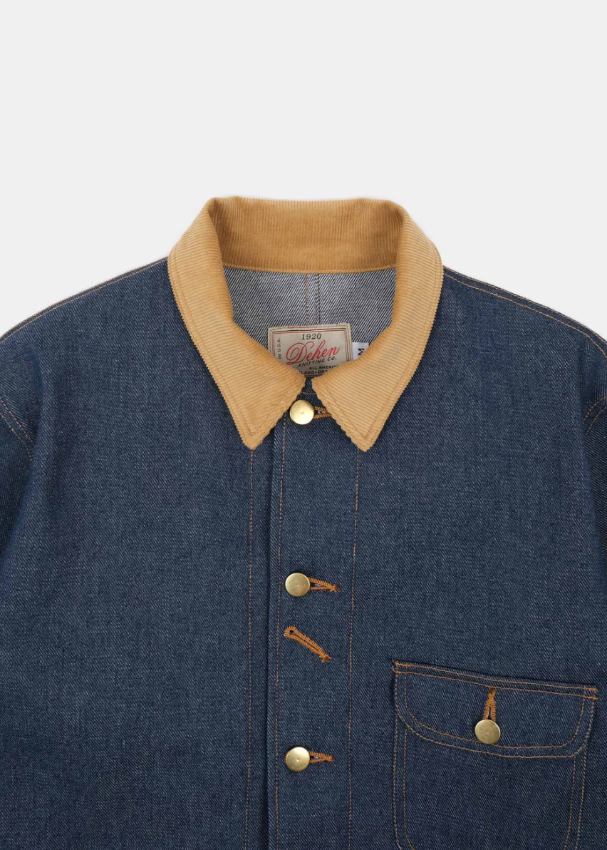 Chore Coat 2.0 in Indigo Denim & Fawn Corduroy - Image 5