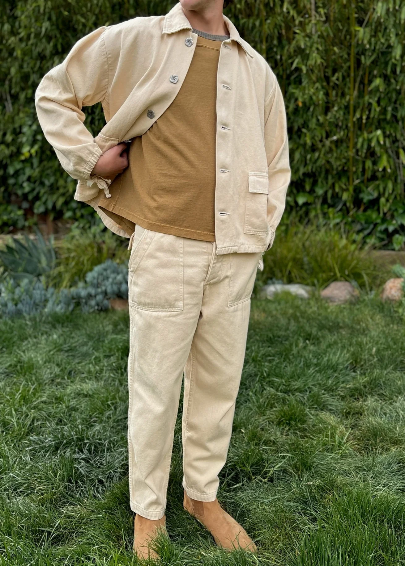 "Community of Lovers" Hemp Pants in Cloud - Image 2