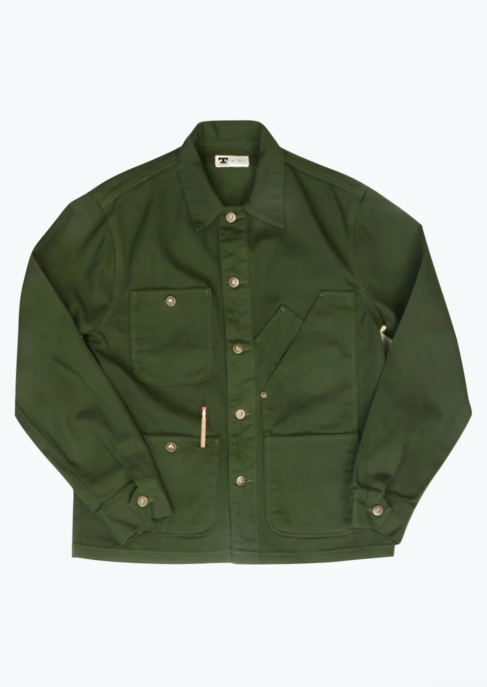 Coverall Jacket in Garment Dyed Green